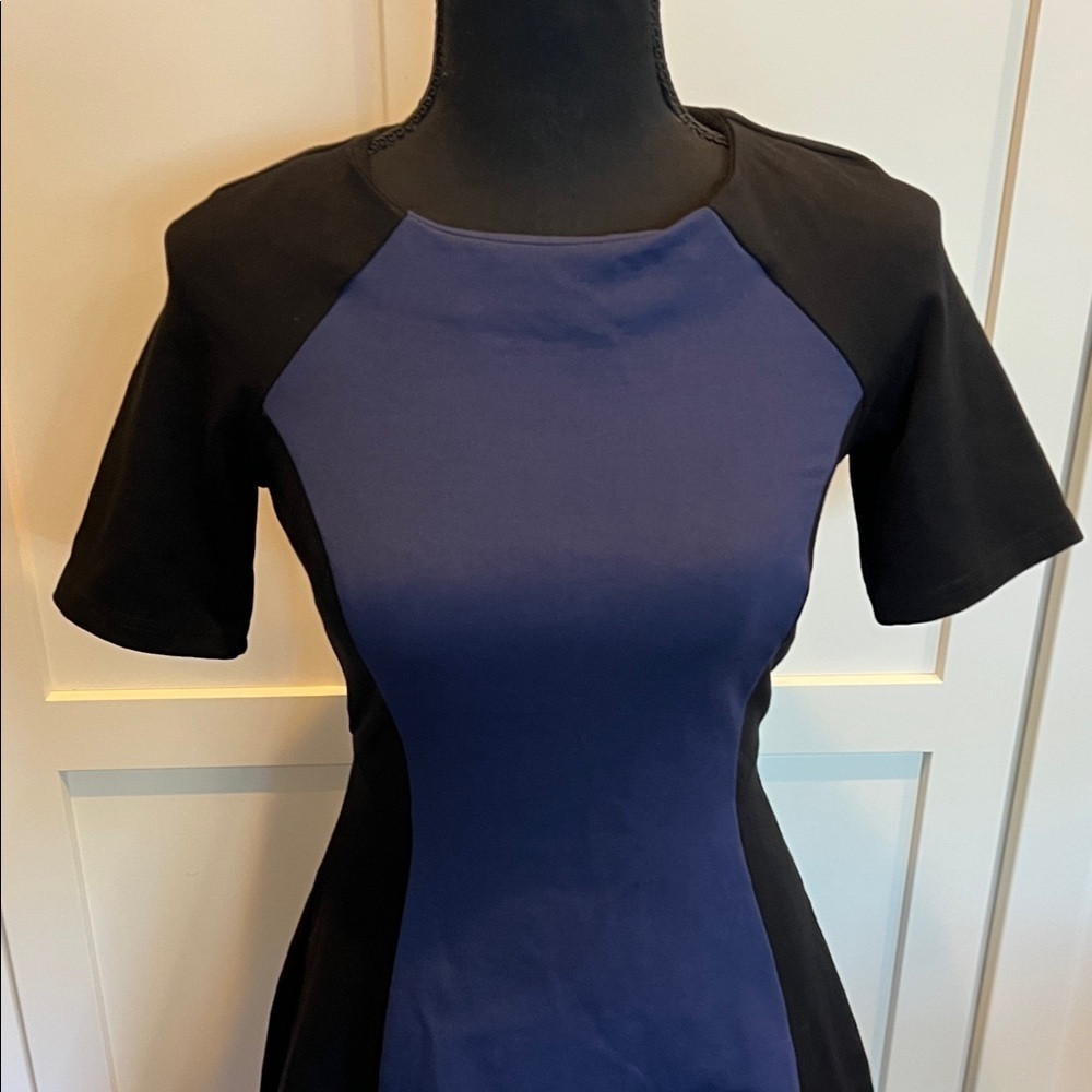 Topshop Black and Blue Mini Dress 2 - Picture 4 of 8